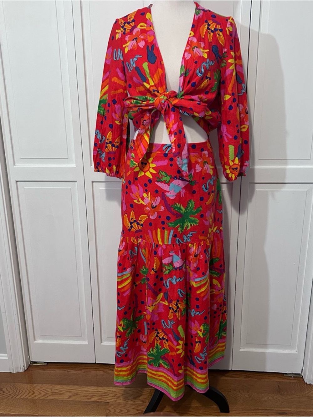 Maison d'Amélie Red Tropical 2 piece Set XS
